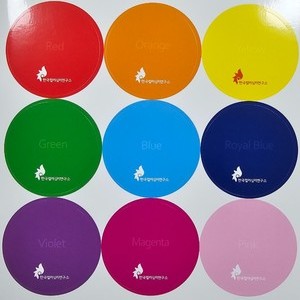 컬러스티커(대) 9종(지름 6) 50매 1set